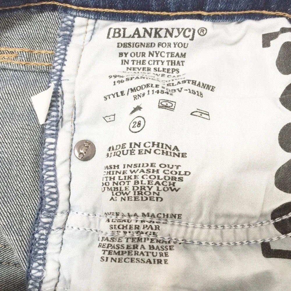 Blank NYC Midrise Distressed Skinny Denim Jeans 28 - Picture 7 of 7